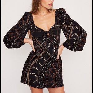 Stone Cold Fox Bardot Dress in Art Deco